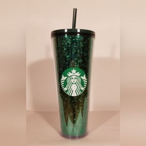Starbucks Mercury Glitter Green Cold Cup Tumbler (24 oz) 2019 Holiday Christmas